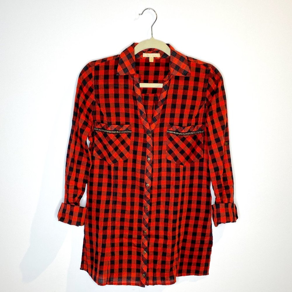 Plaid Tunic w/ Glitter Pocket